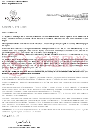 米蘭理工大學offer